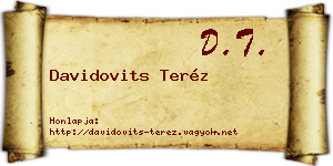 Davidovits Teréz névjegykártya